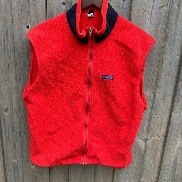 Vintage 90s Patagonia Fleece Vest XL Red - Picture 2 of 6